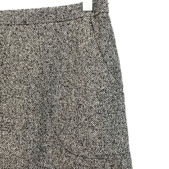 Magaschoni Silk Wool Tweed A-Line Knee Length Skirt Size 2 Black White Italy - Picture 4 of 8